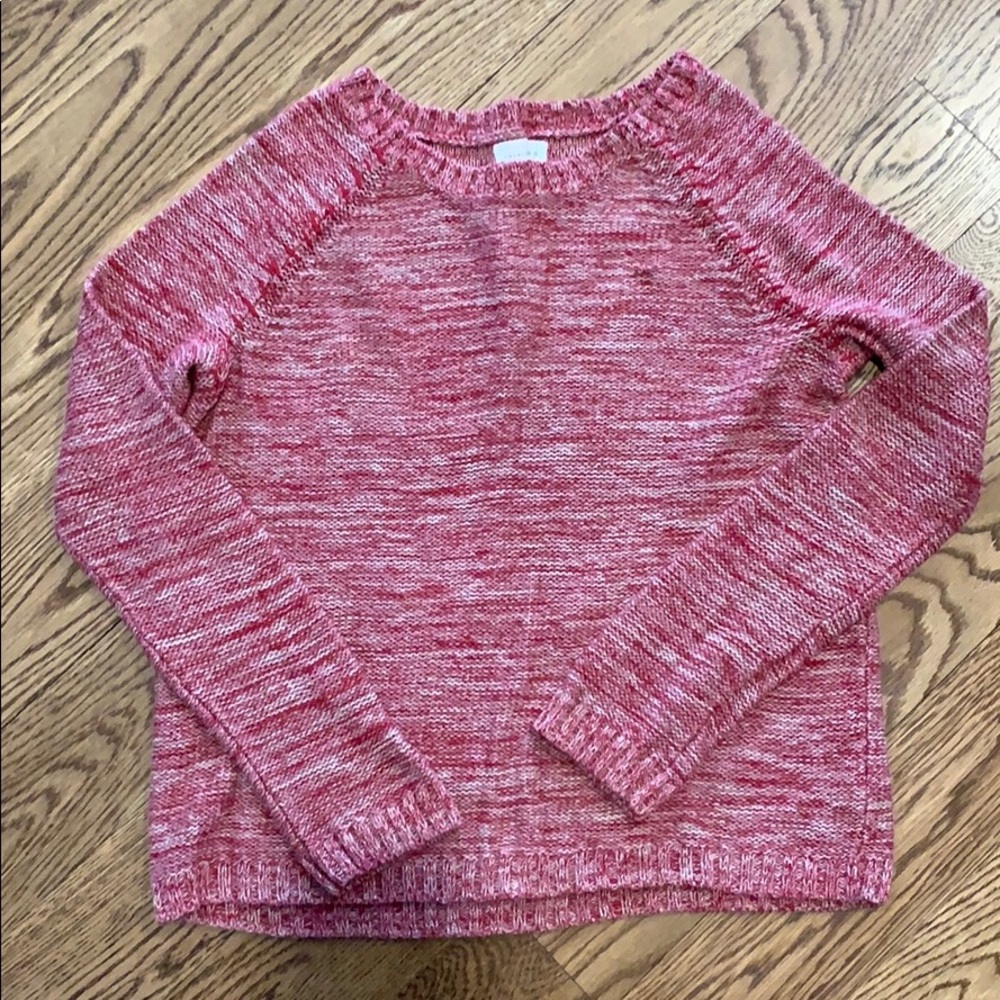 Soft knit sweater red and white